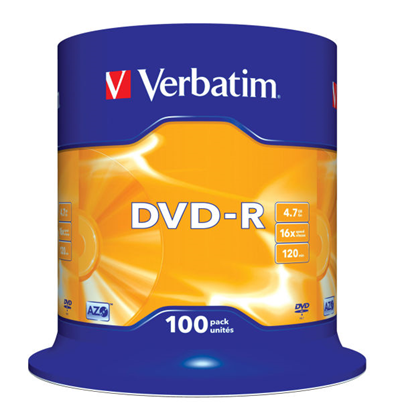 Obrázok: DVD-R Verbatim 4,7GB 16x cake*100 43549