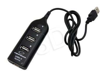 Obrázok: Esperanza USB HUB EA116 (4x USB 2.0; black)