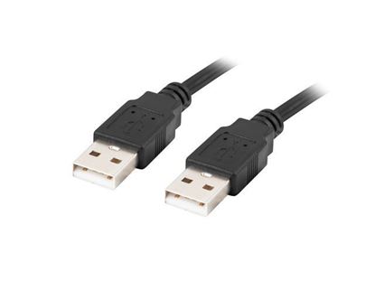 Obrázok: Lanberg kábel USB-A/USB-A 2.0 M/M 1M black