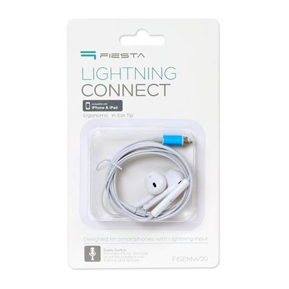 Obrázok: FIESTA EARPHONES WITH MIC LIGHTNING WHITE