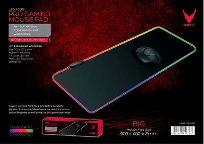 Obrázok: VARR GAMING podložka pod myš 900 x 400 x 3 mm  RGB BLACK