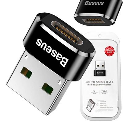 Obrázok: Baseus adaptér USB-C na USB-A 3A (čierny)